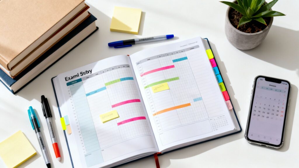 Build an Exam Study Planner That Actually Boosts Your Grades exam study planner study desk