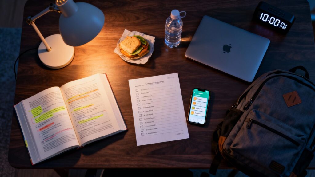 Your Ultimate Checklist: 8 Proven Strategies for the Night Before a Test night before a test study setup