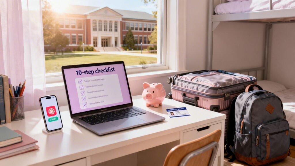 new student checklist college dorm