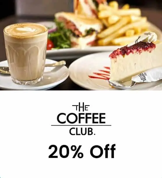 20% Off the coffee club student discount