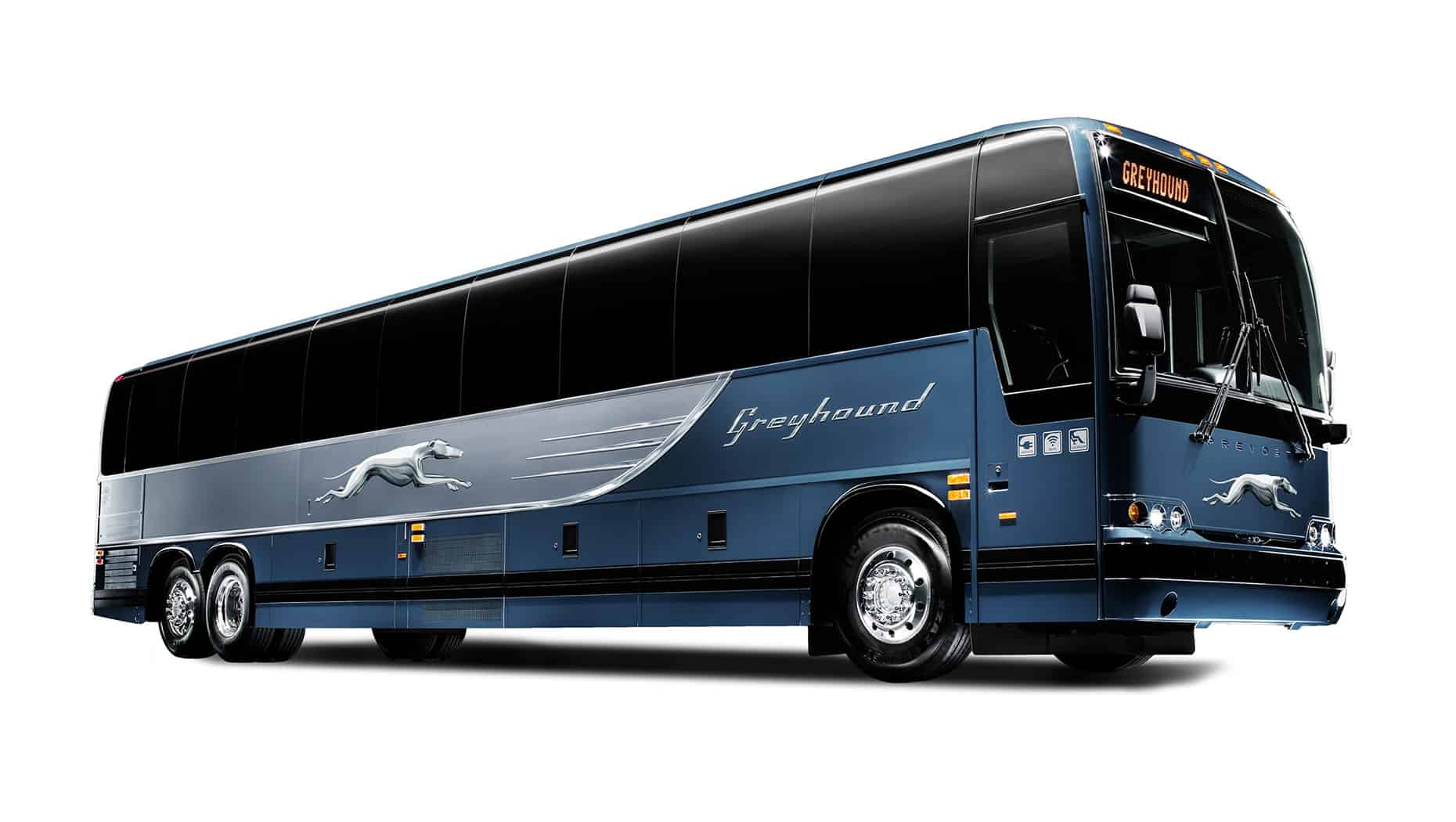 Greyhound bus blue full size