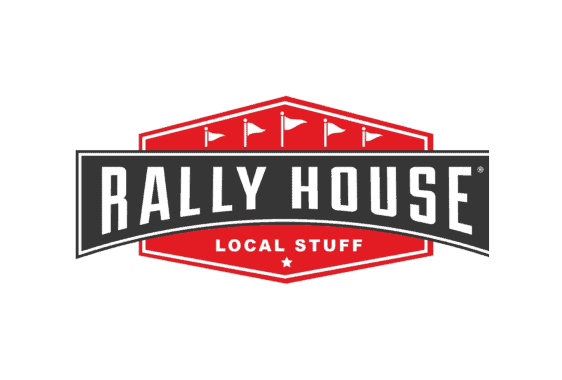 rally house logo red and grey